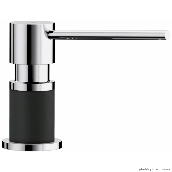 Blanco Chrome & Coal Black Lato Soap Dispenser - Stylish Bathroom Essential - Image 2