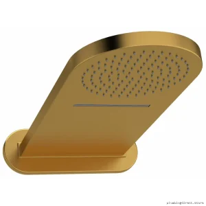 Stylish Irregular Showerhead - Rain or Cascade Flow | Brushed Gold Finish RIOBEL 406BG