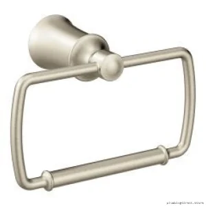 Stylish Brushed Nickel Bathroom Towel Ring - Moen YB2186BN