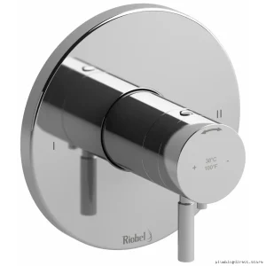 Sylla High-Performance Thermostatic Coaxial Valve Trim - Chrome Finish TSYTM44C RIOBEL