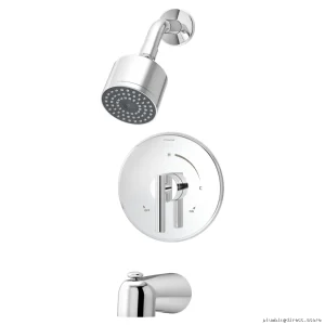 Symmons Chrome 3502-CYL-B Pressure Balance Tub & Shower Faucet for Balanced Water Flow