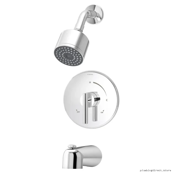 Pressure-Balanced Chrome Tub & Shower Faucet Trim - Symmons 3502-CYL-B-TRM