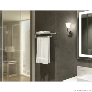 Dia 22 Satin Nickel Wall-Mounted Towel Rack - 353TS-22-STN Symmons