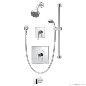 Symmons Chrome Duro 3606-H321-V Tub & Shower System - Modern Bathroom Upgrade