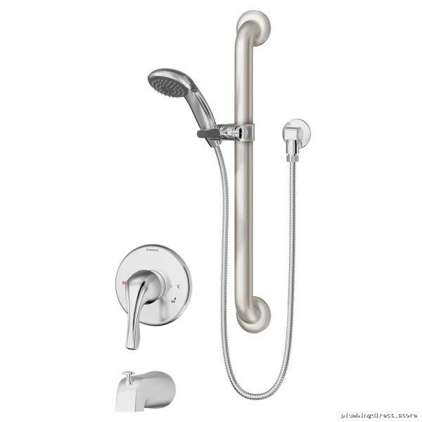 Symmons Chrome 9604-PLR Tub & Handheld Shower Combo - Luxury Bath System