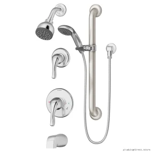 Symmons Chrome Tub & Shower System - Dual Function with Stops | High-Performance 9606-X-PLR