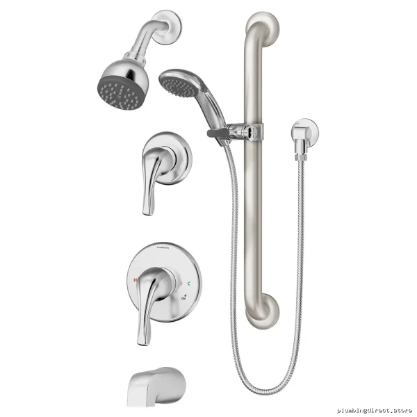 Symmons Chrome Tub & Shower System - Dual Function with Stops | High-Performance 9606-X-PLR
