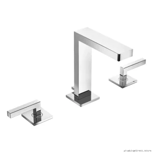 Symmons SLW-3612-1.5 Chrome Widespread Bathroom Sink Faucet with Pop-Up Drain