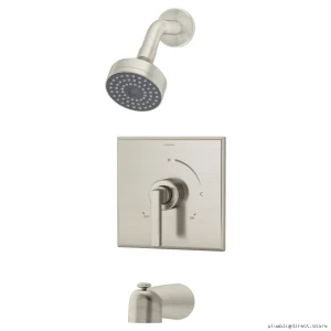Symmons Satin Nickel Tub & Shower Faucet Trim - Modern Design