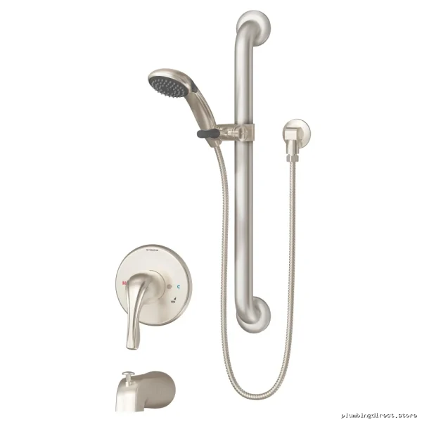 Symmons Origins Satin Nickel Tub & Shower System | Model 9604-PLR-1.5-STN