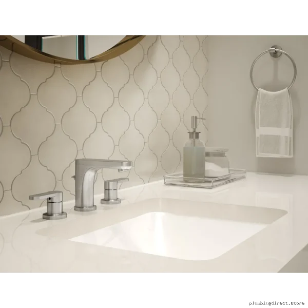 Symmons SLW-6712-STN-1.5 Satin Nickel Bathroom Faucet with Easy Pop-Up Drain