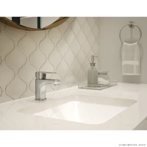 Symmons Satin Nickel Single Hole Bathroom Faucet with Pop-Up Drain