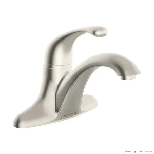 Elegant Satin Nickel Unity Centerset Bathroom Faucet by Symmons