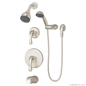 Symmons 6606-STN Satin Nickel Unity Tub & Shower Combo - Modern Bathroom Upgrade