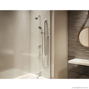 Symmons Satin Nickel Tub & Shower System - 9606-PLR-1.5-STN, Modern Design