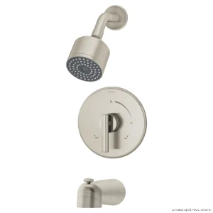 Symmons Satin Nickel Pressure Balance Faucet for Tub & Shower - 3502-CYL-B-STN
