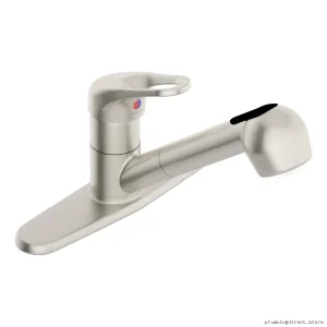 Symmons Pullout Spray Kitchen Faucet Loop Handle Satin Nickel SK-6600