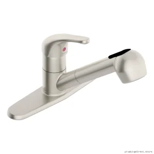 Symmons SK-6600-STN-1.5 Satin Nickel Kitchen Faucet with Easy-Pull Spray Head