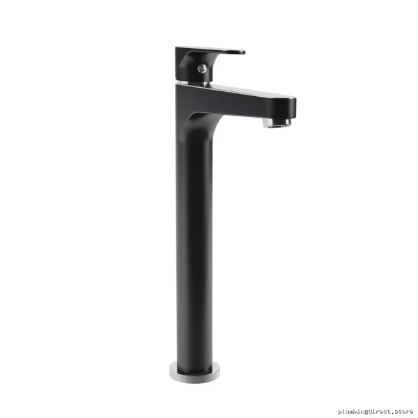 Tall Single Hole Bathroom Vessel Faucet in Black Chrome | BF1286-150 Kalia