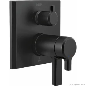 TempAssure Thermostatic Valve Trimmer – Built-In Three-Way Control in Matte Black Finish Model T2...