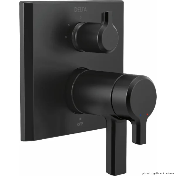 TempAssure Thermostatic Valve Trimmer – Built-In Three-Way Control in Matte Black Finish Model T2...