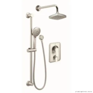 Temperature-Controlled Shower Trim Kit in Brushed Nickel - Rizon KITT2810BN for Moen Systems