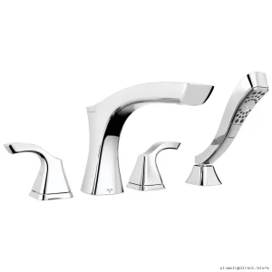 Tesla Delta T4752 Chrome Roman Tub Faucet Trim with Spacious Handheld Shower