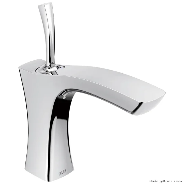 Chrome Modern Single Hole Bathroom Faucet by Tesla 552LF-LPU Delta - Image 2