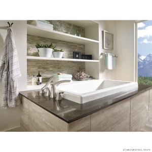 Modern Stainless Steel Tesla Roman Bath Faucet w/Handshowe