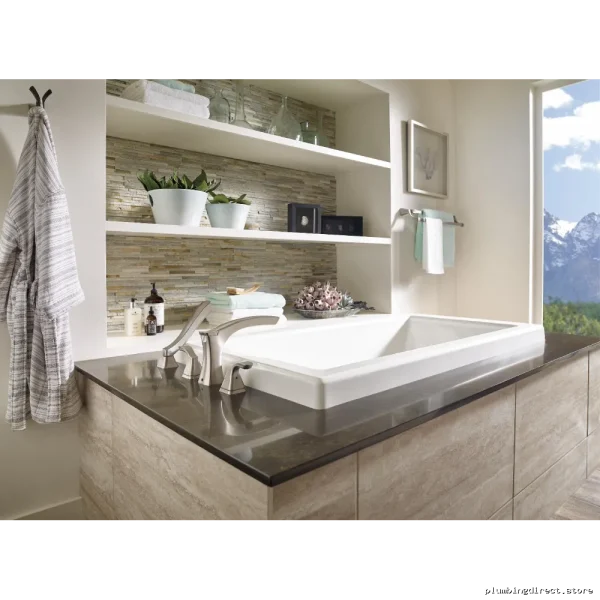 Modern Stainless Steel Tesla Roman Bath Faucet w/Handshowe