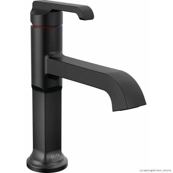 Tetra Modern Matte Black Single Hole Bathroom Faucet - 589-BL-DST Delta