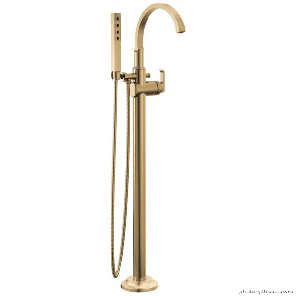 Tetra Floor-Mounted Tub Filler Trim - Lumicoat Champagne Bronze T4788-CZ-PR-LHP-FL Delta - Image 4