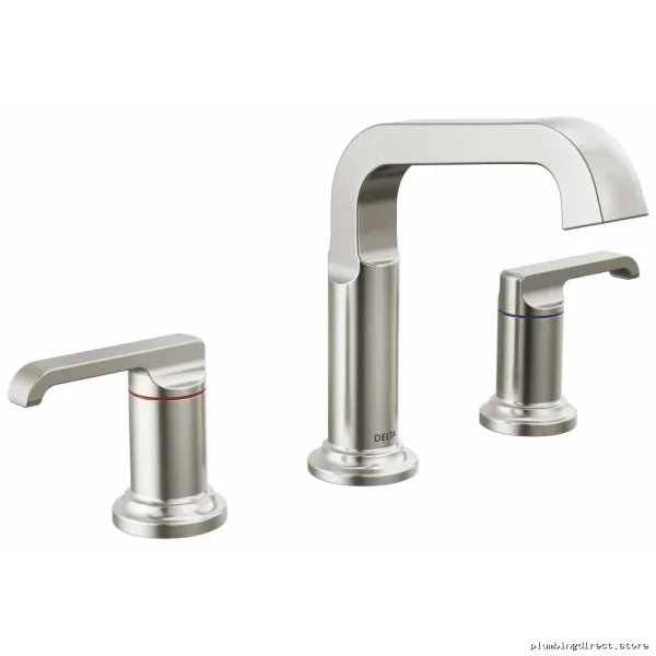 Tetra Lumicoat Stainless Steel Widespread Bathroom Faucet with Delta Valve - Image 2