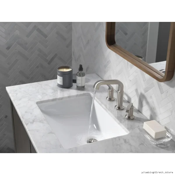 Tetra Lumicoat Stainless Steel Widespread Bathroom Faucet with Delta Valve