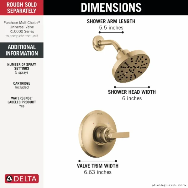 Champagne Bronze Shower Trim by Tetra Monitor 14 Series Lumicoat Finish - Image 5