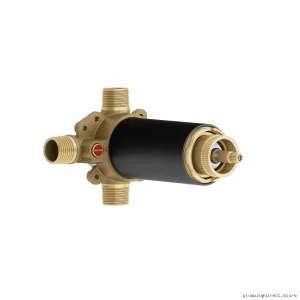 Thermostat-Controlled 2-Way Coaxial Rough-In Valve with Diverter - Matte Black