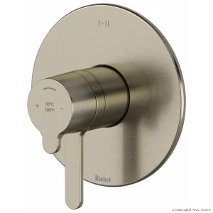 Thermostat Shower Valve Trim with Three Functions | Nibi Brushed-Nickel Finish Model-TNB...