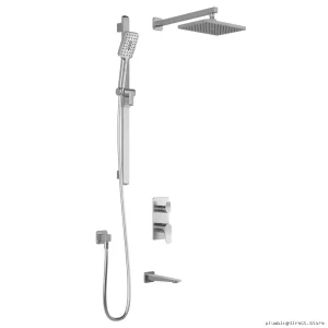 Thermostatic Shower System with Wall-Mounted Arm & Diverting Valve | Chrome Finish