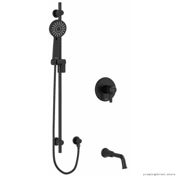 Momenti Thermostat Tub & Shower Faucet with Easy-Pex Connection | Black Kit