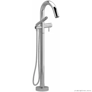 RIOBEL RU39C Thermostatic 2-Way Floor-Mounted Tub Filler & Hand Shower in Chrome – Modern Design