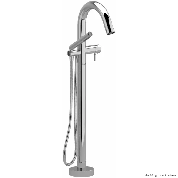 RIOBEL RU39C Thermostatic 2-Way Floor-Mounted Tub Filler & Hand Shower in Chrome – Modern Design