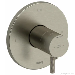 3-in-1 Thermostatic Shower Valve Trim - Brushed Nickel Finish Riu RIOBEL TRUTM23KNBN