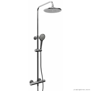 Thermostatic Adjustable Shower System with Chrome Finish & Duo Rail