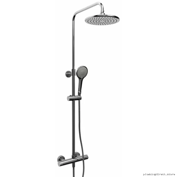 Thermostatic Adjustable Shower System with Chrome Finish & Duo Rail