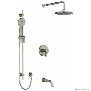 All-in-One Thermostatic Shower Faucet with PEX Brushed Nickel