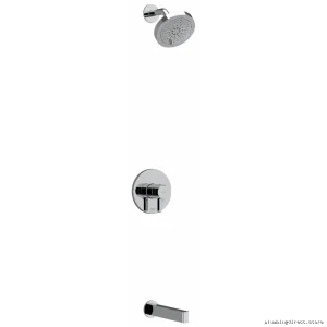 Thermostatic Chrome Faucet for Tub & Shower with PEX Expansion Connection - KIT4744PXTMC-EX