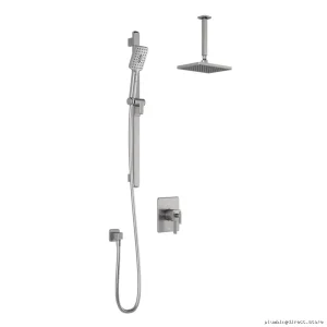 SquareOne TCD1 Thermostatic Coaxial Shower - Vertical Ceiling Arm No Valve in Pure Nickel (BF...