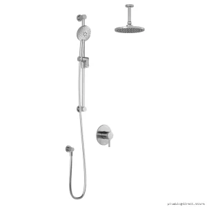 Preciso Thermostatic Coaxial Shower with Vertical Ceiling Arm - Chrome