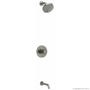 Thermostatic Tub and Shower Faucet Kit in Brushed Nickel Finish