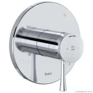 Edge Chrome Finish Thermostatic Radiator Valve Trim with Triple Function